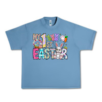 Pebble Blue My 1st Easter Urban Heavy Tee - CowhideDigitalArt