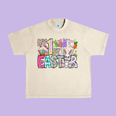 My 1st Easter Urban Heavy Tee Designed By Cowhidedigitalart