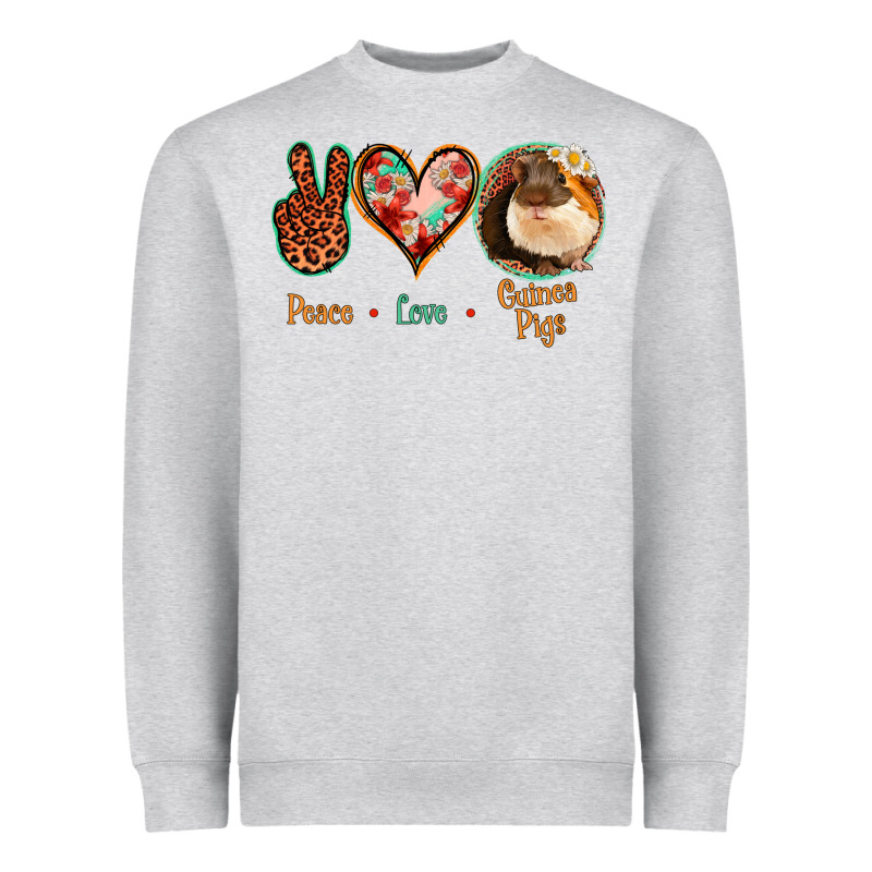 Peace Love Guinea Pigs Heavyweight Sweatshirt by Jasminsmagicworld | Teevron