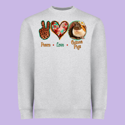 Peace Love Guinea Pigs Heavyweight Sweatshirt Designed By Jasminsmagicworld