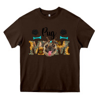 Chocolate Brown western pug mom Heavy Core Tee - RanaPortraitStore