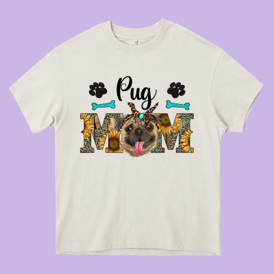 Western Pug Mom Heavy Core Tee Designed By Ranaportraitstore