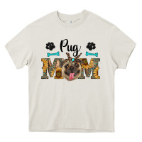 Cream western pug mom Heavy Core Tee - RanaPortraitStore