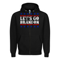 Black Let's Go Brandon Zipper Hoodie - Jasminsmagicworld