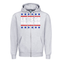 Heather Grey Let's Go Brandon Zipper Hoodie - Jasminsmagicworld