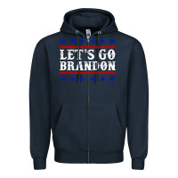Navy Let's Go Brandon Zipper Hoodie - Jasminsmagicworld
