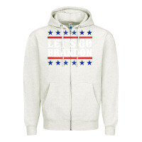 Oatmeal Heather Let's Go Brandon Zipper Hoodie - Jasminsmagicworld