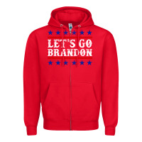 Red Let's Go Brandon Zipper Hoodie - Jasminsmagicworld