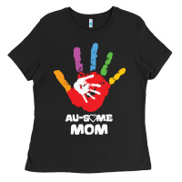 Black LIL Autism Mom Ladies Tee - CowhideDigitalArt