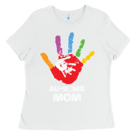 White LIL Autism Mom Ladies Tee - CowhideDigitalArt