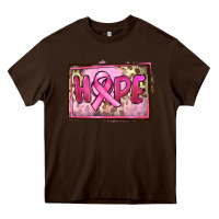 Chocolate Brown Hope Breast Cancer Heavy Core Tee - FaDigitalArtStudio