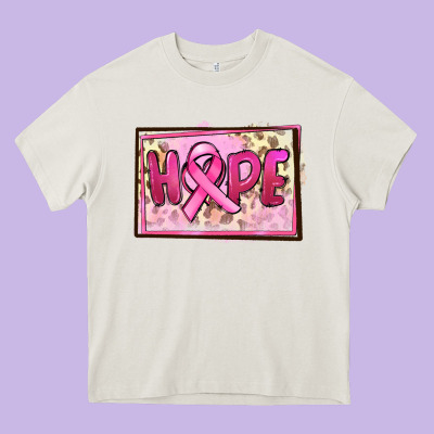 Hope Breast Cancer Heavy Core Tee Designed By Fadigitalartstudio