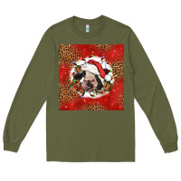 Army Green christmas cow Long Sleeve Tee - LillyAllenDesigns