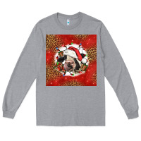 Heather Grey christmas cow Long Sleeve Tee - LillyAllenDesigns
