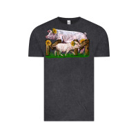 Vintage Black Mom With White Chester Pig And Baby Pig Vintage Tee - LillyAllenDesigns
