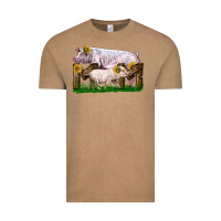 Vintage Coffee Mom With White Chester Pig And Baby Pig Vintage Tee - LillyAllenDesigns