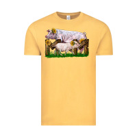 Vintage Mustard Mom With White Chester Pig And Baby Pig Vintage Tee - LillyAllenDesigns