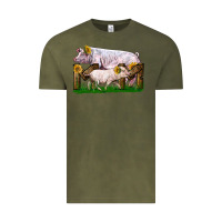Vintage Olive Mom With White Chester Pig And Baby Pig Vintage Tee - LillyAllenDesigns