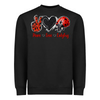 Black Peace Love Ladybug Heavyweight Sweatshirt - Jasminsmagicworld