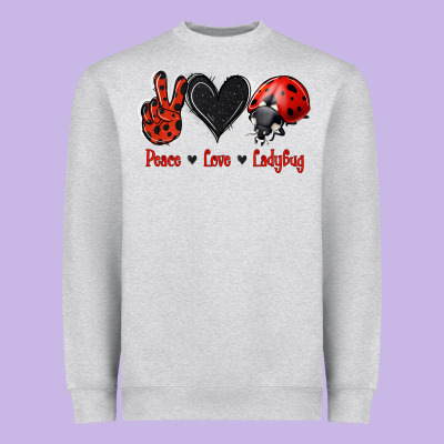 Peace Love Ladybug Heavyweight Sweatshirt Designed By Jasminsmagicworld