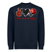 Navy Peace Love Ladybug Heavyweight Sweatshirt - Jasminsmagicworld
