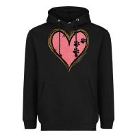 Black Pink Glitter Heart Heavyweight Hoodie - Jasminsmagicworld