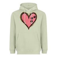 Matcha Pink Glitter Heart Heavyweight Hoodie - Jasminsmagicworld