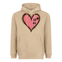 Pink Glitter Heart Heavyweight Hoodie | Teevron