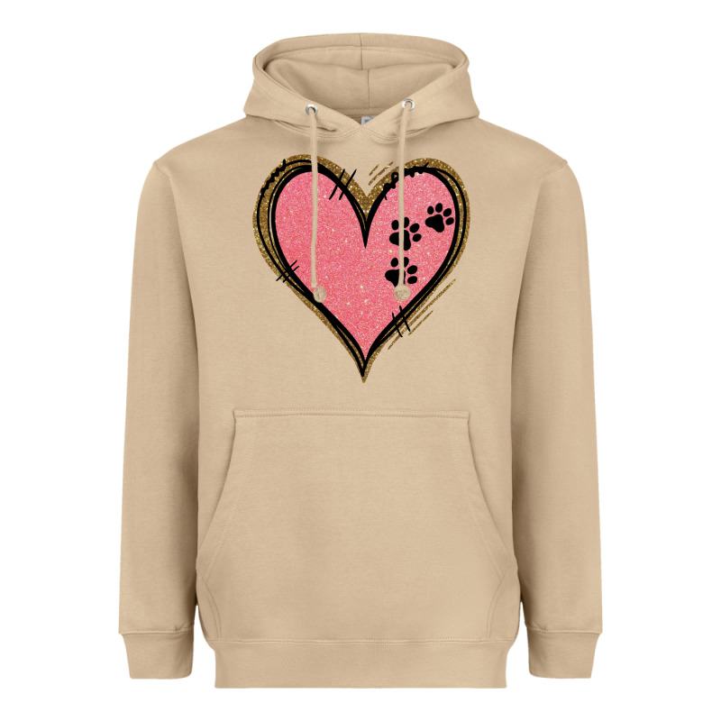 Pink Glitter Heart Heavyweight Hoodie by Jasminsmagicworld | Teevron