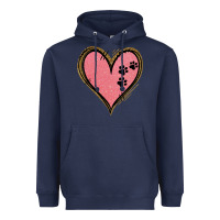 Navy Pink Glitter Heart Heavyweight Hoodie - Jasminsmagicworld
