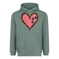 Sage Pink Glitter Heart Heavyweight Hoodie - Jasminsmagicworld