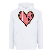 White Pink Glitter Heart Heavyweight Hoodie - Jasminsmagicworld