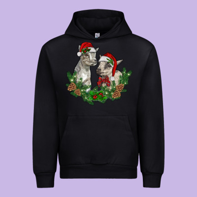 Christmas Baby Goats Urban Hoodie Designed By Ranaportraitstore