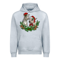 Heather Grey christmas baby goats Urban Hoodie - RanaPortraitStore