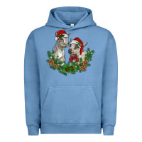 Pigment Pebble Blue christmas baby goats Urban Hoodie - RanaPortraitStore