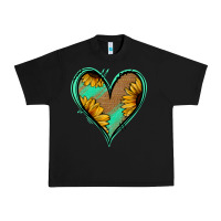 Black Sunflower Heart Urban Heavy Tee - Jasminsmagicworld