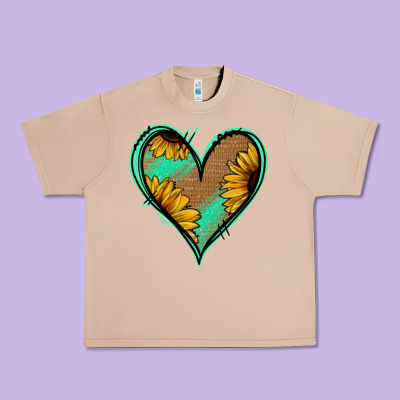 Sunflower Heart Urban Heavy Tee Designed By Jasminsmagicworld