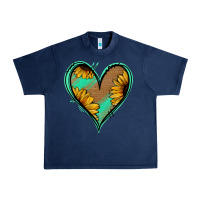Navy Sunflower Heart Urban Heavy Tee - Jasminsmagicworld