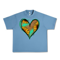 Pebble Blue Sunflower Heart Urban Heavy Tee - Jasminsmagicworld