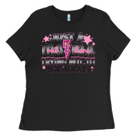 Just A Mama Out Here Trying Not To Raise Assholes Ladies Tee | Teevron