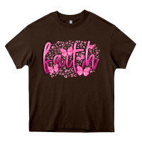 Chocolate Brown Faith Breast Cancer Heavy Core Tee - FaDigitalArtStudio