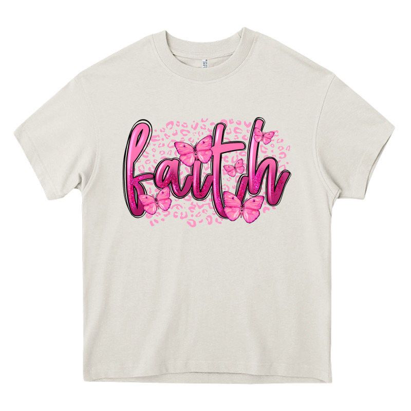 Faith Breast Cancer Heavy Core Tee by FaDigitalArtStudio | Teevron