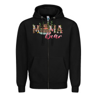 Black Mama bear with daisy Zipper Hoodie - RanaPortraitStore