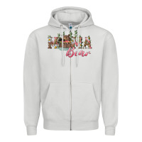 Dove Grey Mama bear with daisy Zipper Hoodie - RanaPortraitStore