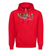 Red Mama bear with daisy Zipper Hoodie - RanaPortraitStore