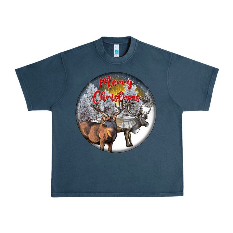 Mule Buck Deer Christmas Urban Heavy Tee by LillyAllenDesigns | Teevron