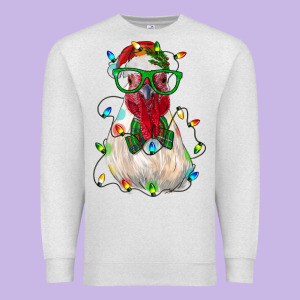 Christmas Rooster Premium Sweatshirt Designed By Ranaportraitstore