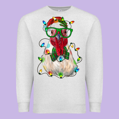 Christmas Rooster Premium Sweatshirt Designed By Ranaportraitstore