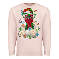 Pale Pink christmas rooster Premium Sweatshirt - RanaPortraitStore