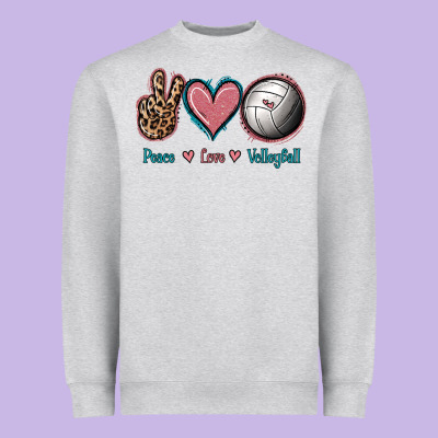 Peace Love Volleyball Heavyweight Sweatshirt Designed By Jasminsmagicworld